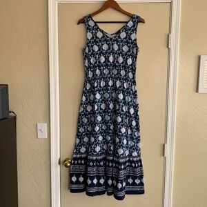 Talbots Knit Floral Paisley Maxi Dress S Petite Beach Travel New